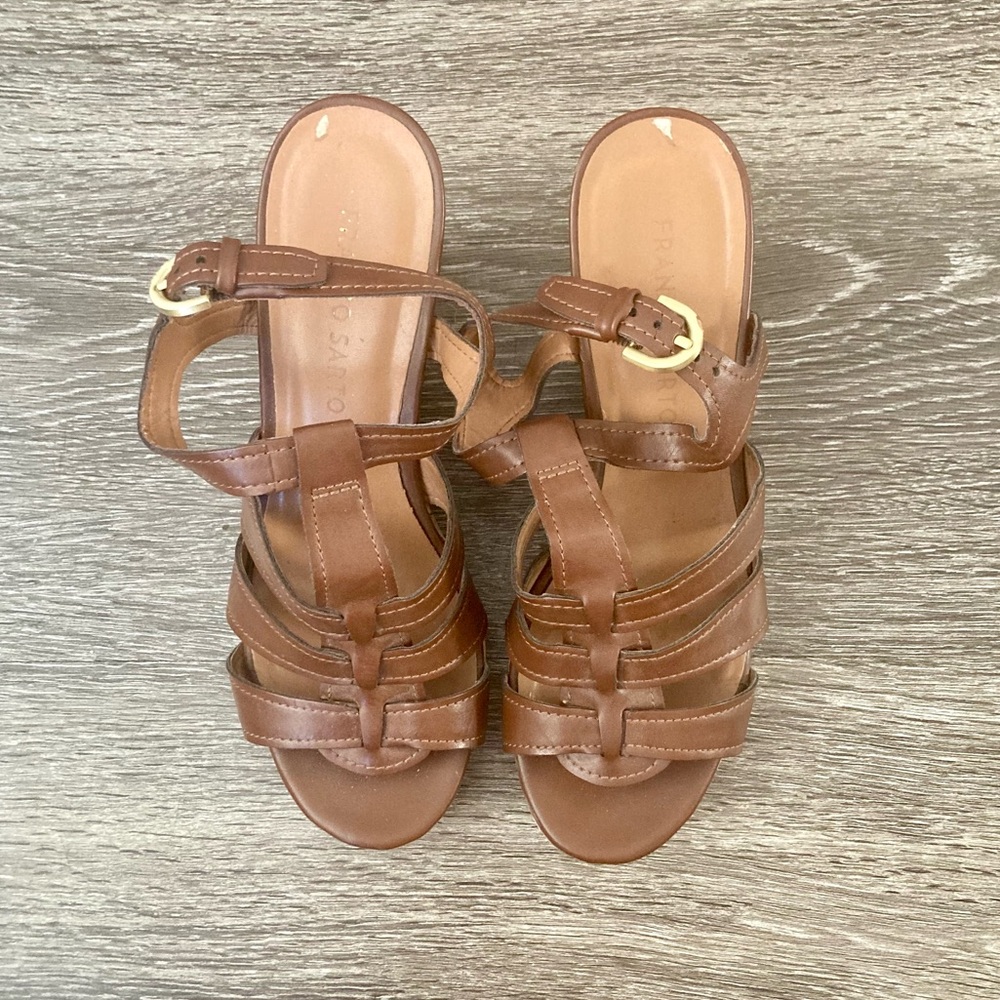 Franco Sarto brown wedge sandals size 7 - Picture 2 of 5